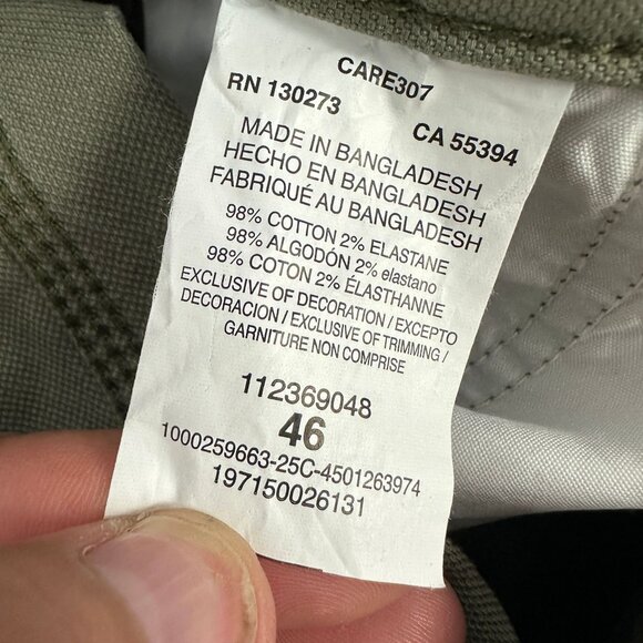 Lee Mens Carpenter Workwear Shorts Muted Olive Size 46 Durable Construction - Picture 6 of 7